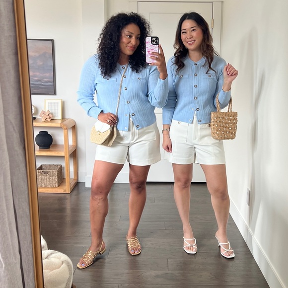 Light Blue Cardigan with Button Details - Picture 1 of 5